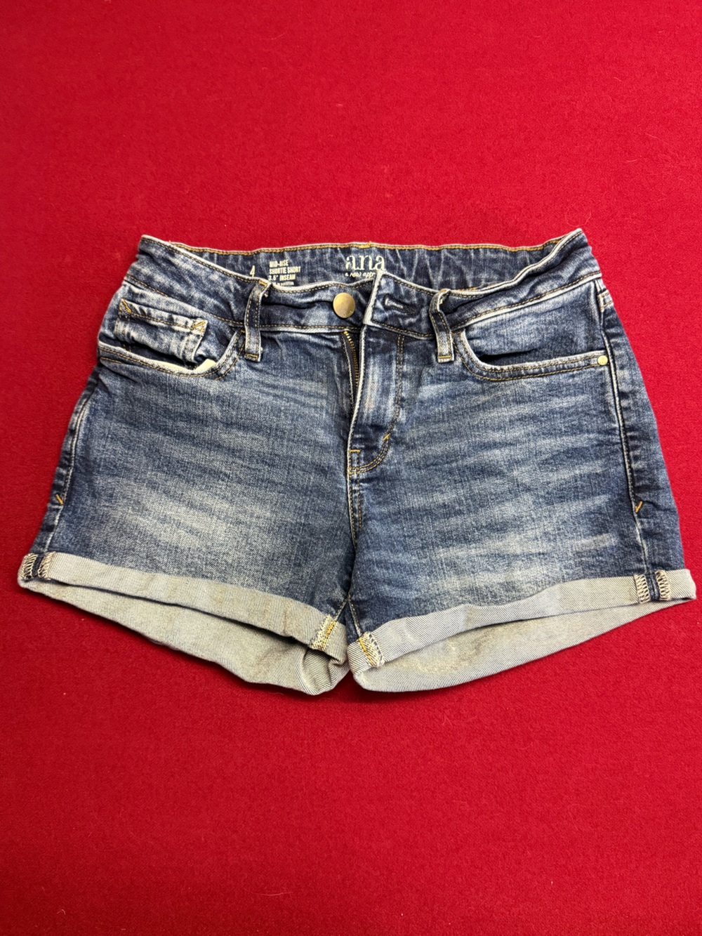 a.n.a Blue Denim Roll-Cuff Women's Shorts Size 4